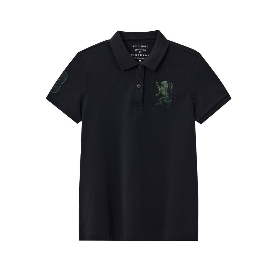 Women's Cotton Lycra 3D Lion Embroidery Polo S - Shop Giordano