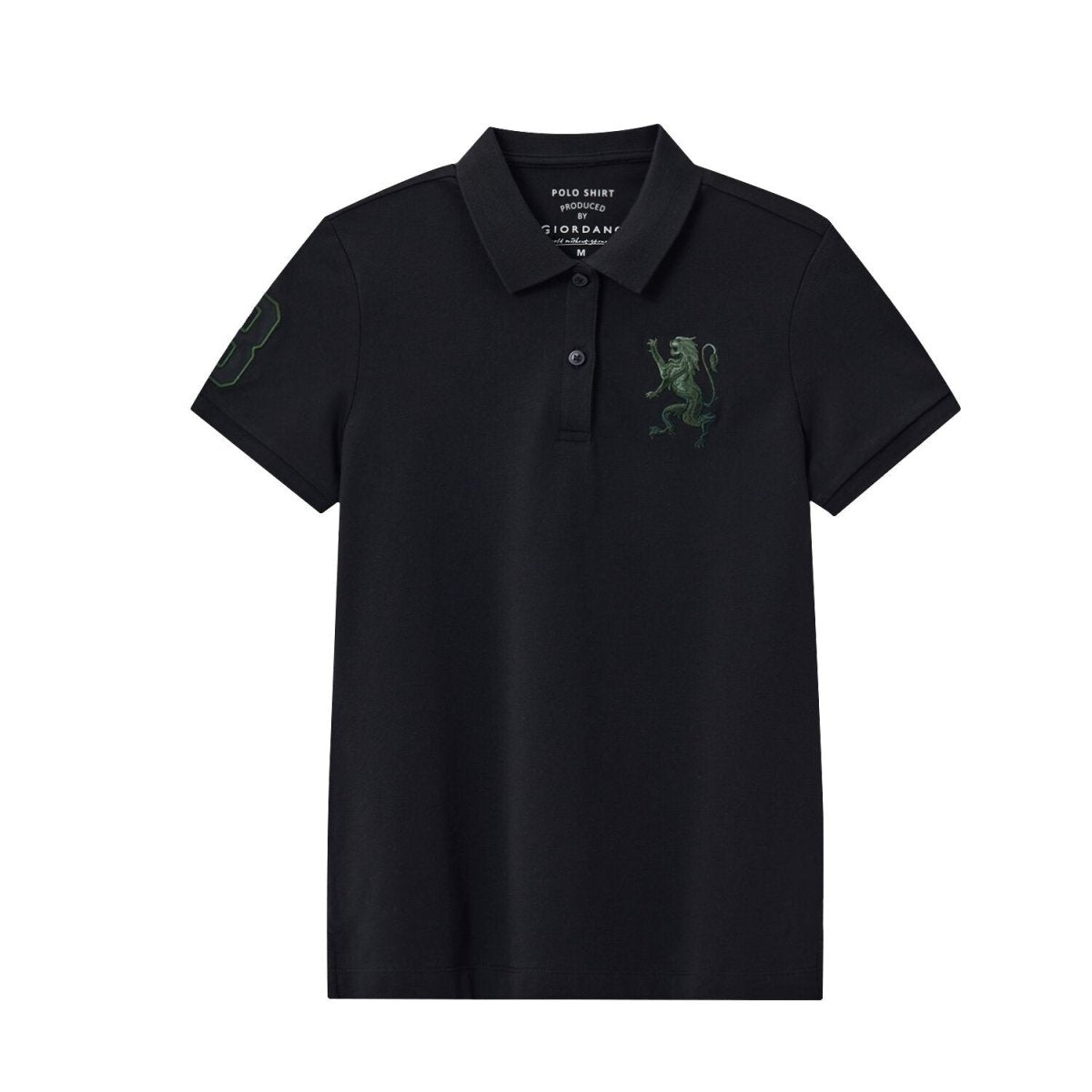 Women's Cotton Lycra 3D Lion Embroidery Polo - Giordano