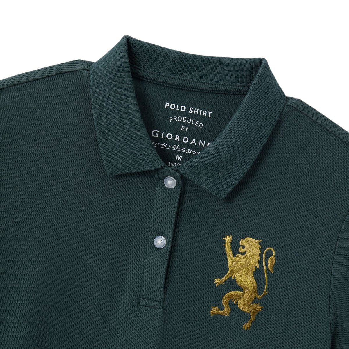 Women's Cotton Lycra 3D Lion Embroidery Polo - Giordano