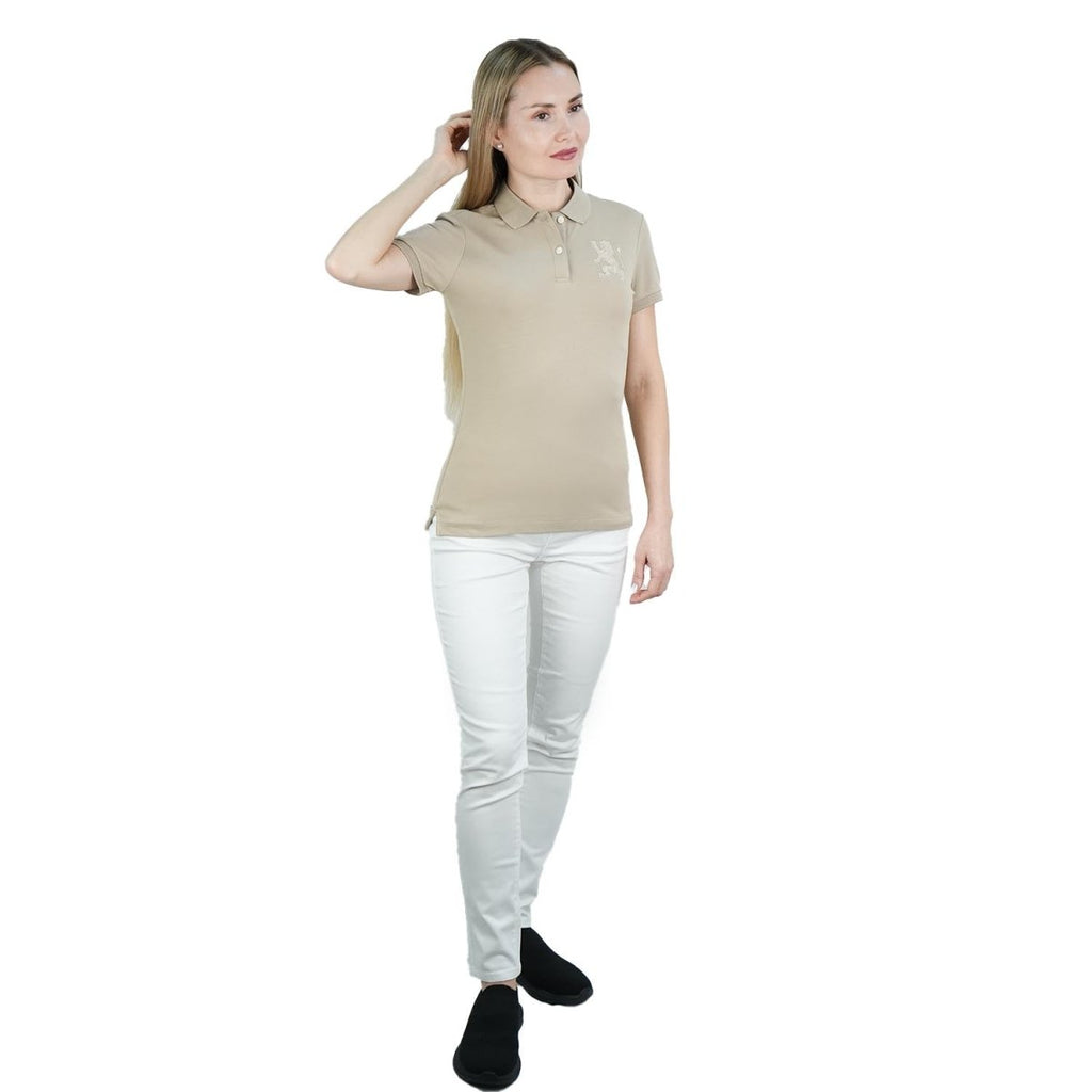 Women's Cotton Lycra 3D Lion Embroidery Polo S - Shop Giordano