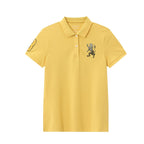 Women's Cotton Lycra 3D Lion Embroidery Polo S - Shop Giordano