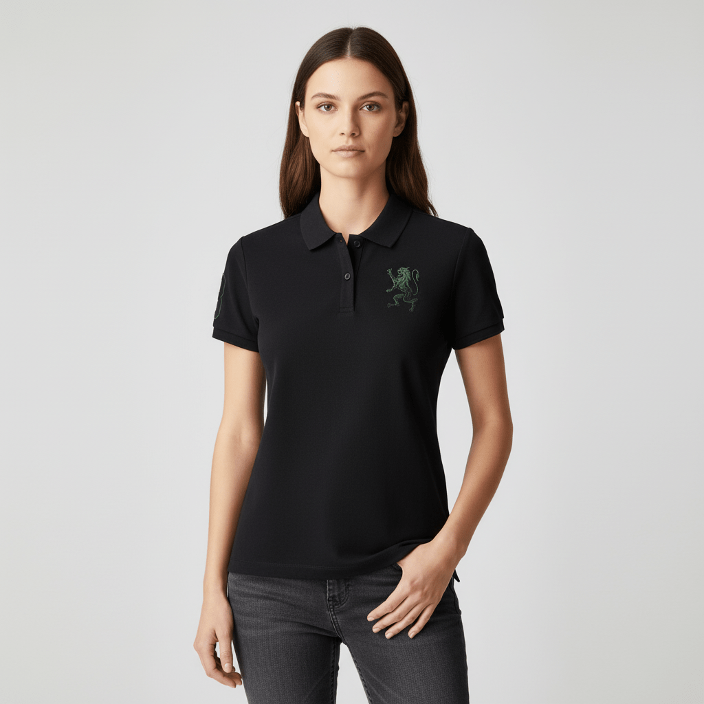 Women's Cotton Lycra 3D Lion Embroidery Polo S - Shop Giordano