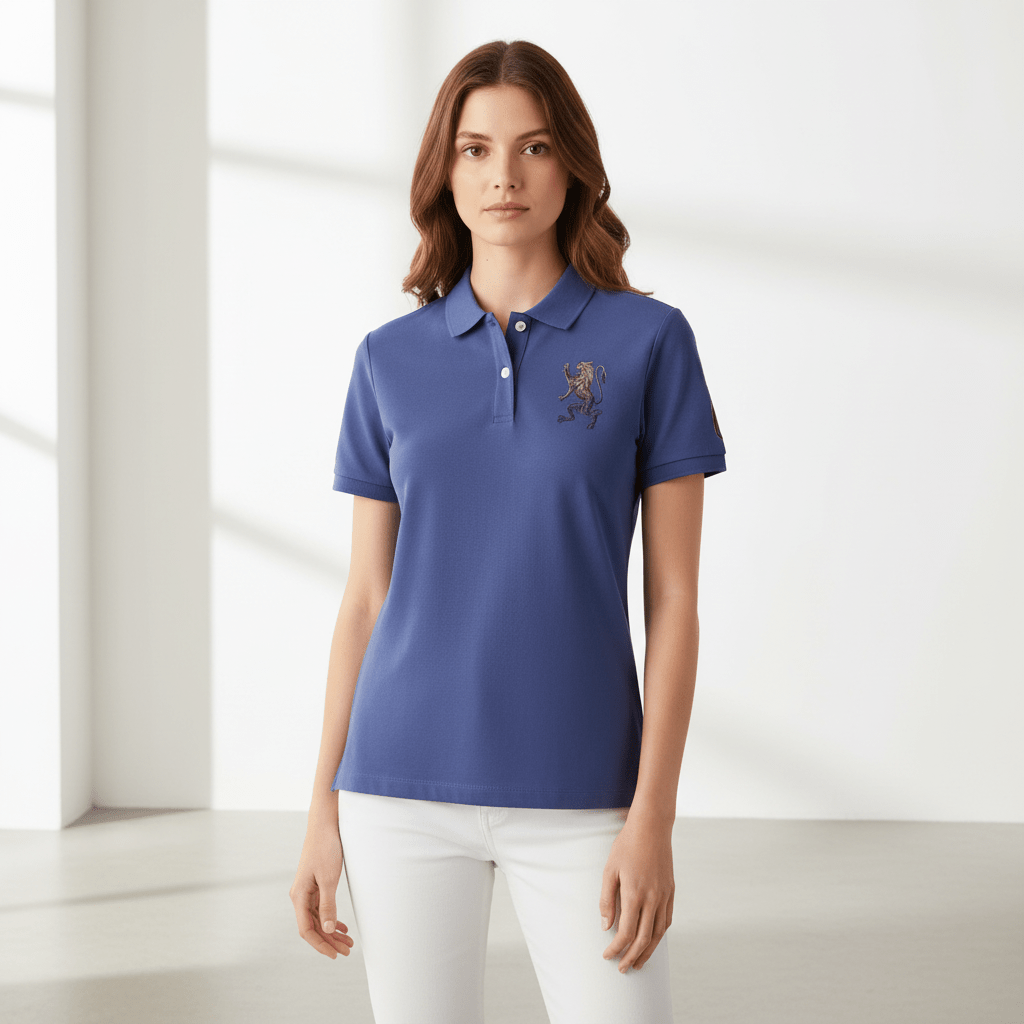Women's Cotton Lycra 3D Lion Embroidery Polo S - Shop Giordano