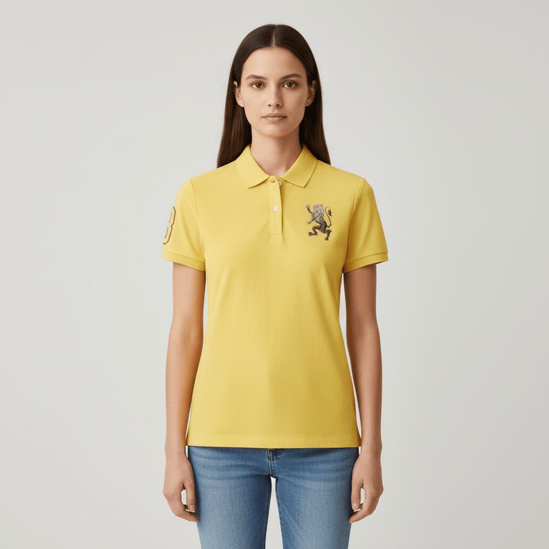 Women's Cotton Lycra 3D Lion Embroidery Polo S - Shop Giordano