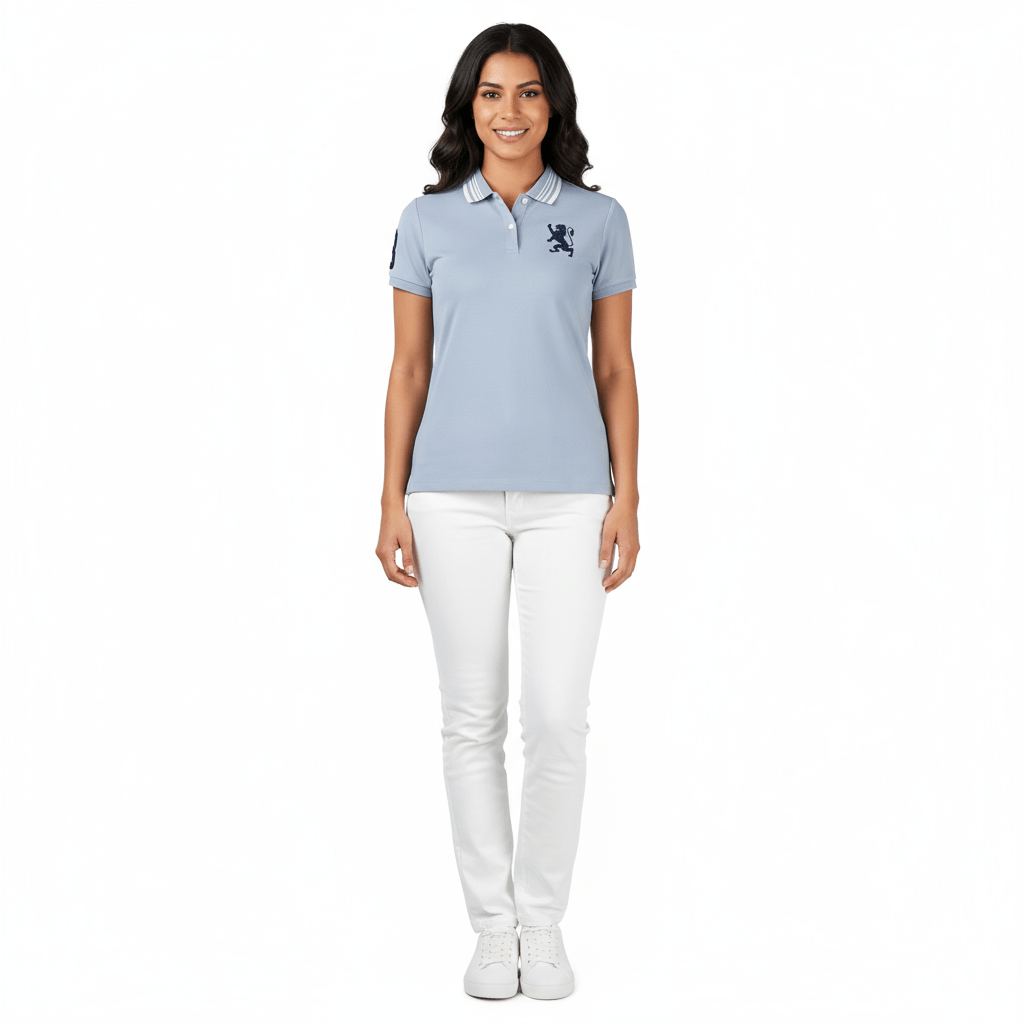 Women's Cotton Lycra 3D Lion Embroidery Polo S - Shop Giordano