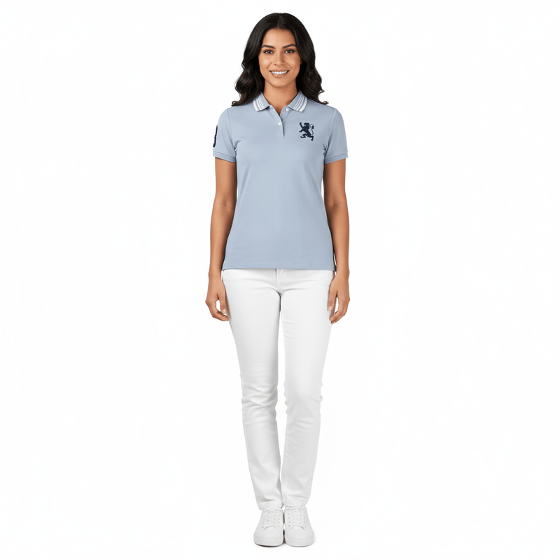 Women's Cotton Lycra 3D Lion Embroidery Polo S - Shop Giordano