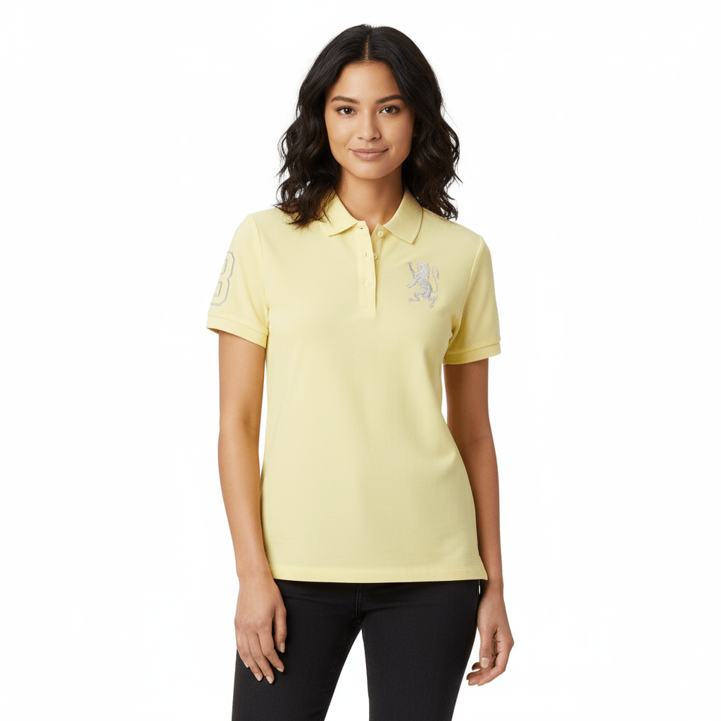 Women's Cotton Lycra 3D Lion Embroidery Polo S - Shop Giordano