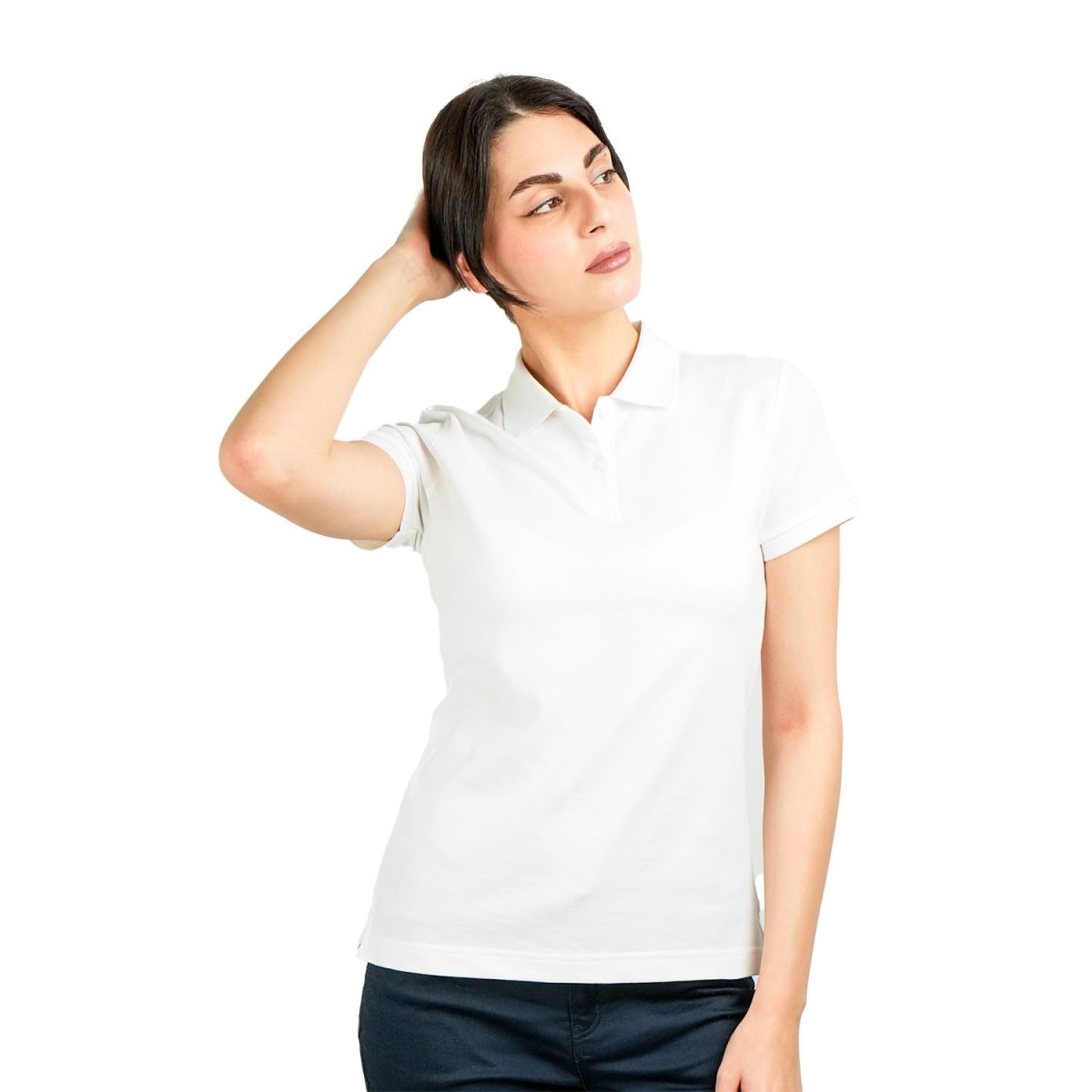 Women's Cotton Lycra Slim Fit Solid Polo - Giordano
