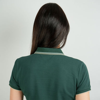 Women's Cotton Lycra Slim Fit Solid Polo - Giordano