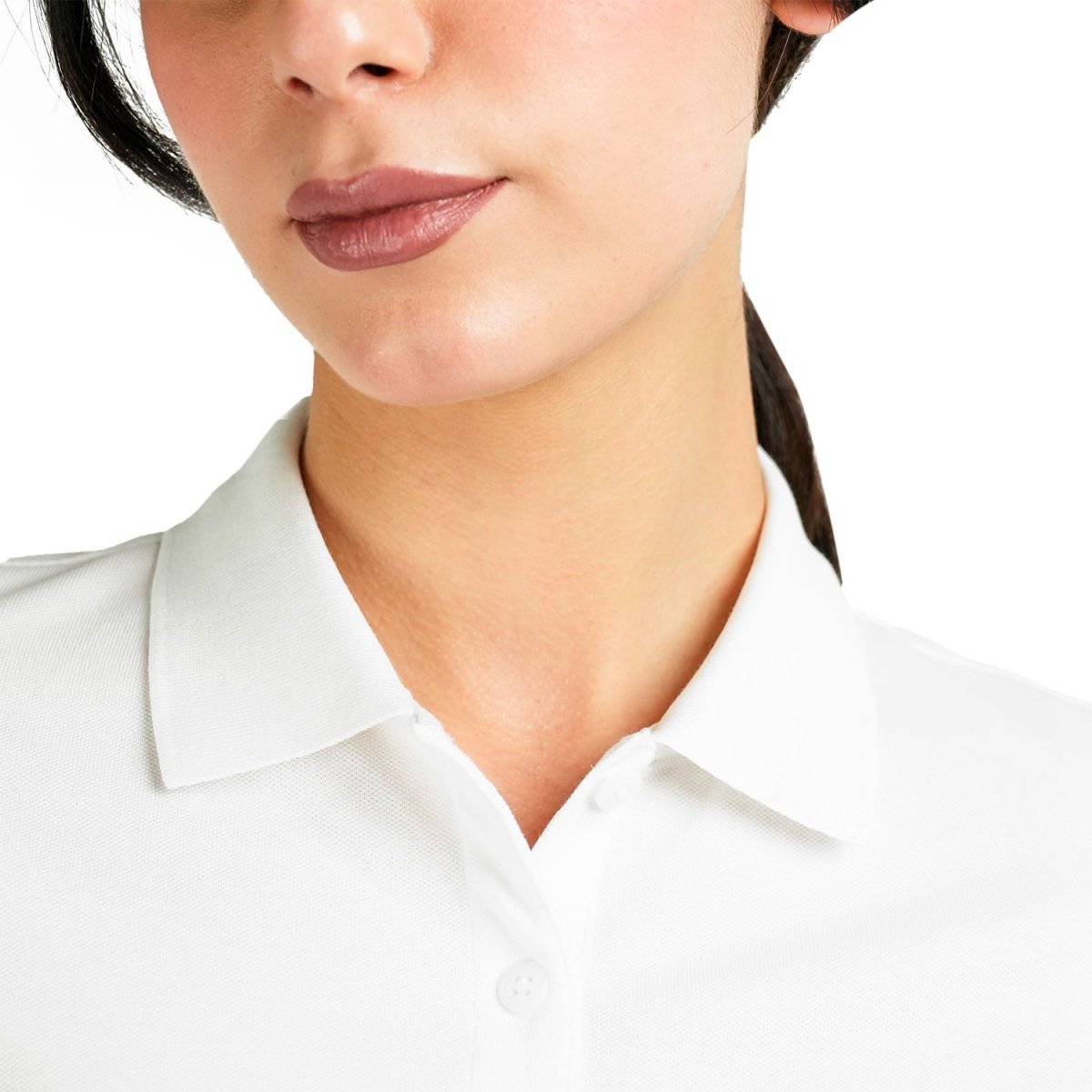 Women's Cotton Lycra Slim Fit Solid Polo - Giordano