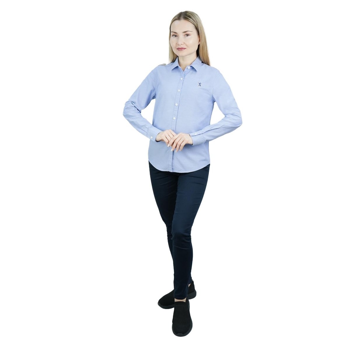 Women's Cotton Oxford Slim Fit Shirt With Lion Embroidery S - Shop Giordano