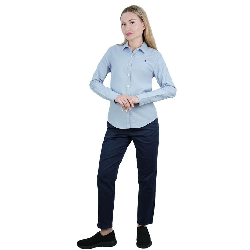 Women's Cotton Oxford Slim Fit Shirt With Lion Embroidery S - Shop Giordano