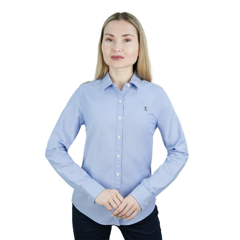 Women's Cotton Oxford Slim Fit Shirt With Lion Embroidery S - Shop Giordano