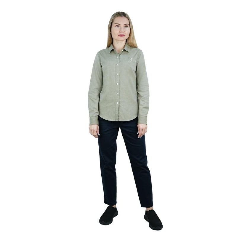 Women's Cotton Oxford Slim Fit Shirt With Lion Embroidery S - Shop Giordano