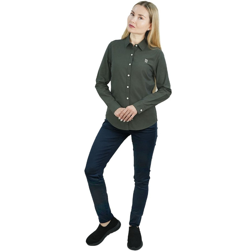 Women's Cotton Oxford Slim Fit Shirt With Lion Embroidery S - Shop Giordano