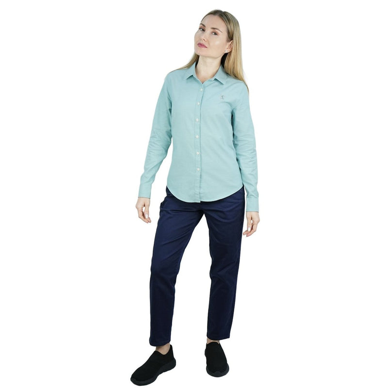 Women's Cotton Oxford Slim Fit Shirt With Lion Embroidery S - Shop Giordano