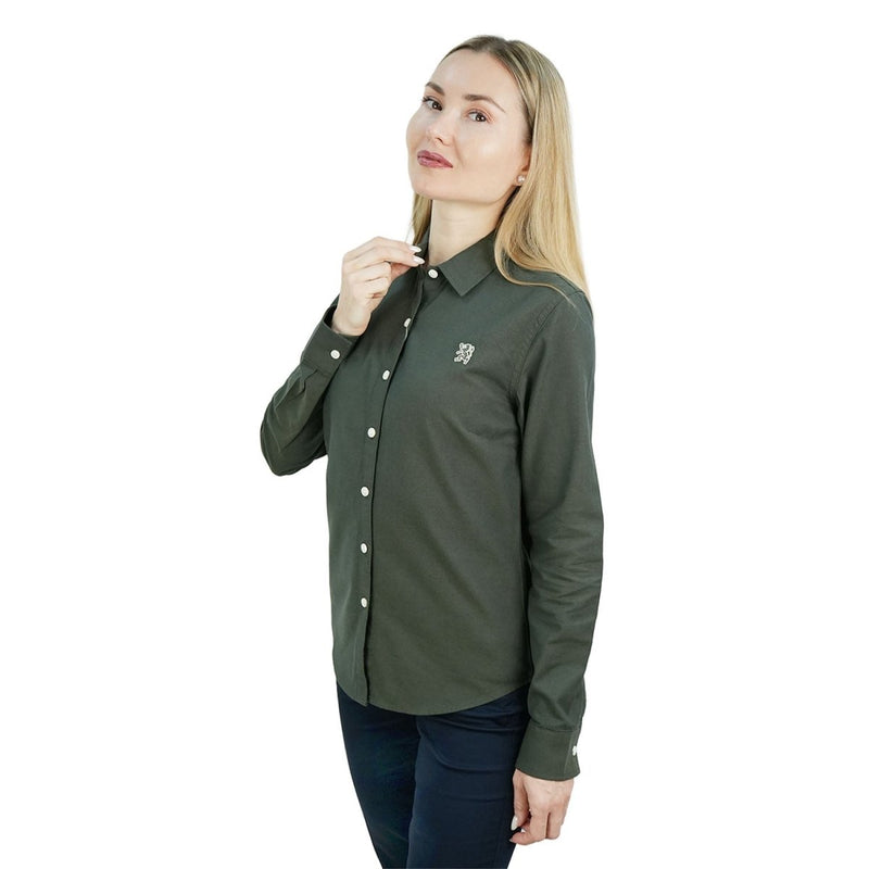 Women's Cotton Oxford Slim Fit Shirt With Lion Embroidery S - Shop Giordano