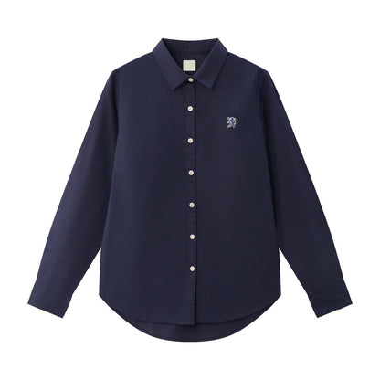 Women's Cotton Oxford Slim Fit Shirt With Lion Embroidery - Giordano
