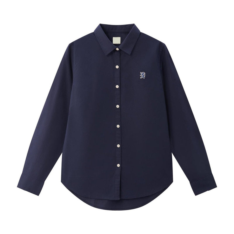 Women's Cotton Oxford Slim Fit Shirt With Lion Embroidery S - Shop Giordano