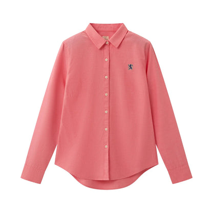 Women's Cotton Oxford Slim Fit Shirt With Lion Embroidery - Giordano