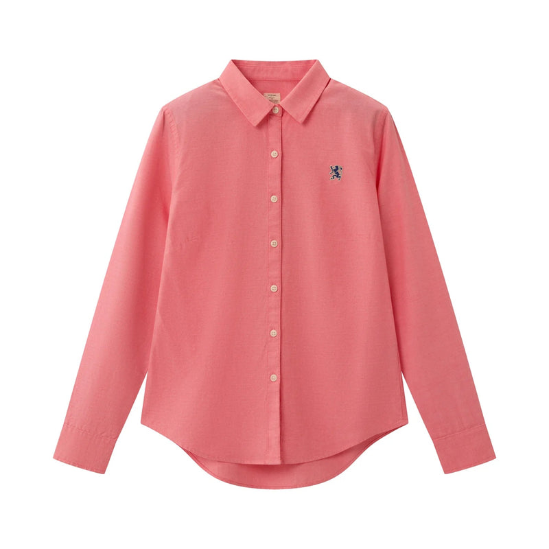 Women's Cotton Oxford Slim Fit Shirt With Lion Embroidery S - Shop Giordano