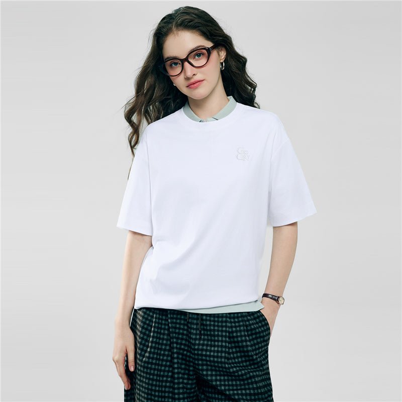 Women’S Embroidered Cotton Liquid Touch Tee S - Shop Giordano