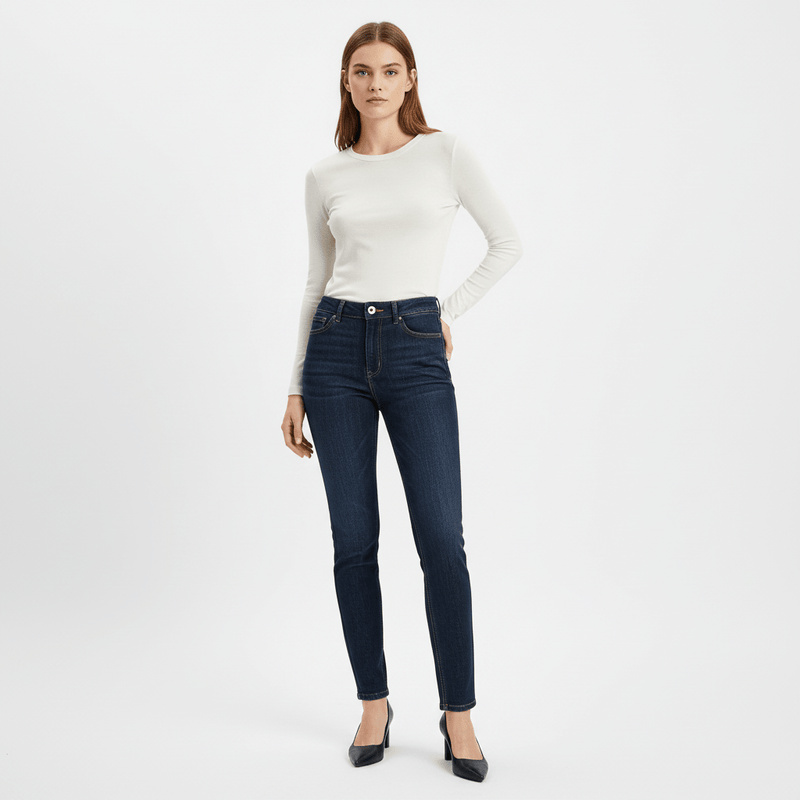 Women's High Rise Slim Tapered Jeans - Comfortable & Stylish Denim 24 - Shop Giordano