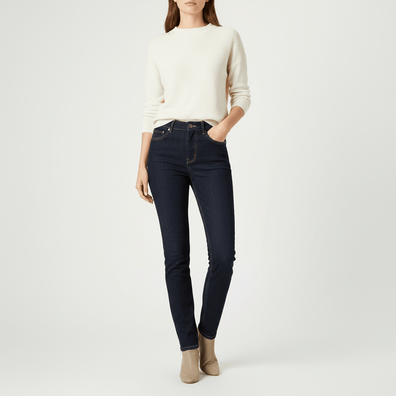 Women's High Rise Slim Tapered Jeans - Comfortable & Stylish Denim 26 - Shop Giordano