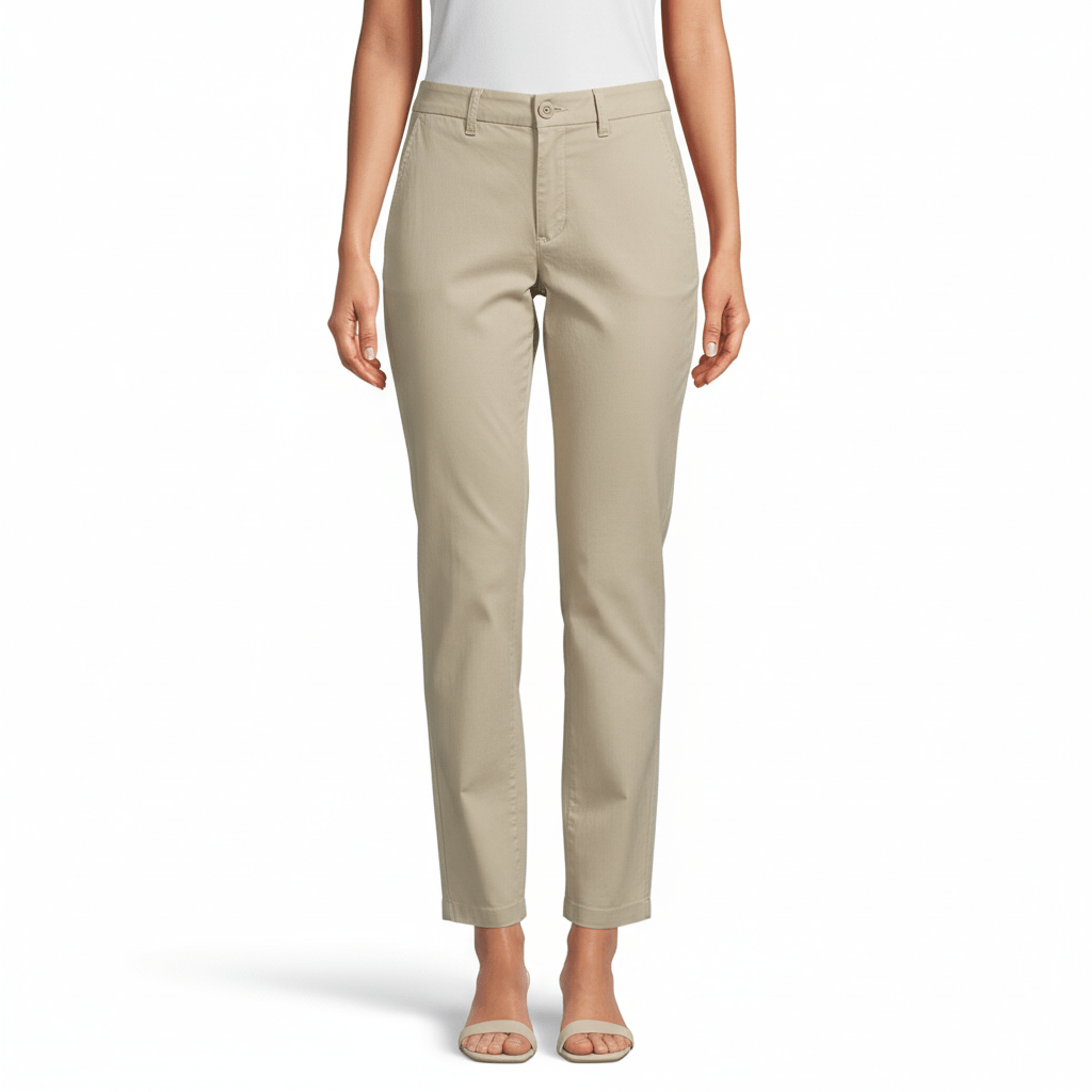 Women's High - Waist Cotton Blend Twill Tapered Pants S - Shop Giordano