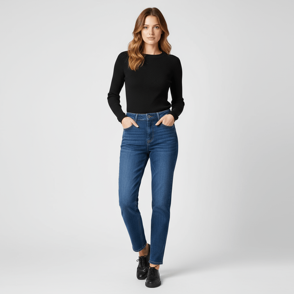Giordano Women's High Waist Regualr Tapered Jeans - Premium Jeans