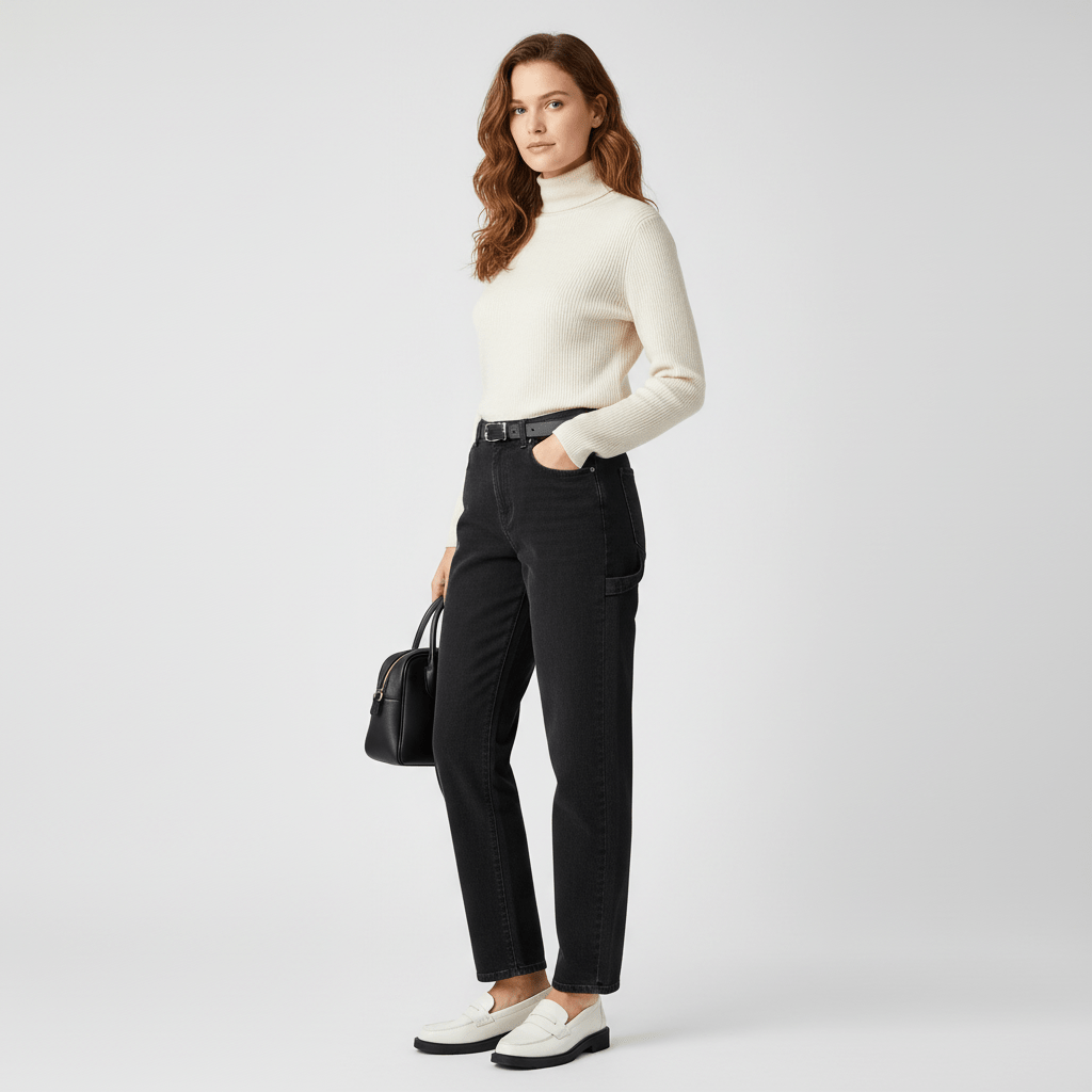Giordano Women's High Waist Straight Fit Stretch Denim Jeans - Premium Jeans