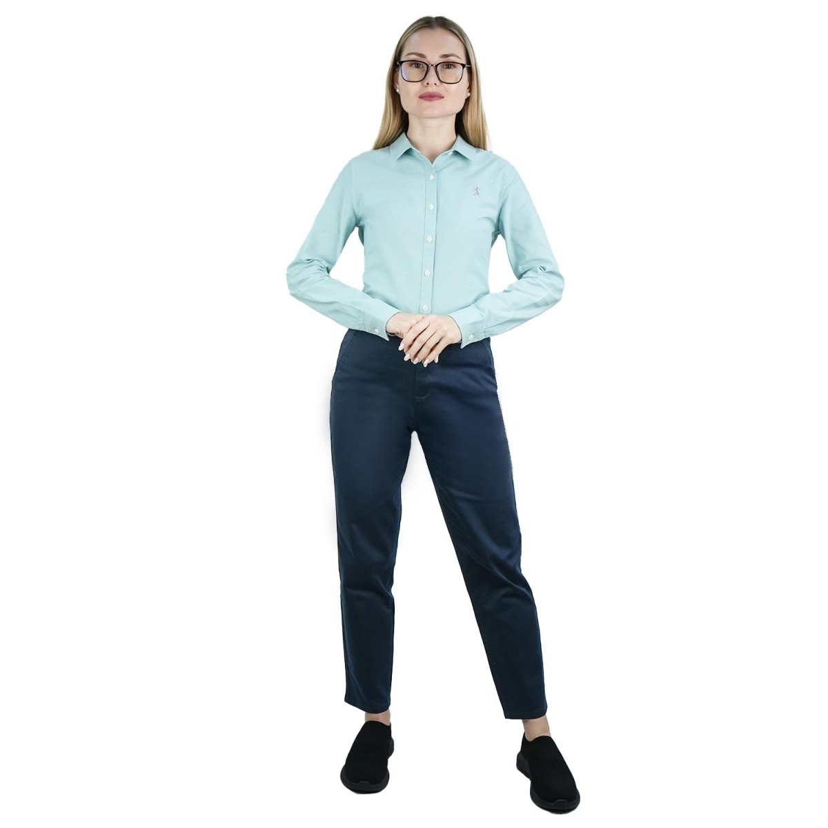 Women's High Waist Tapered Fit Twill Pants 26 - Shop Giordano