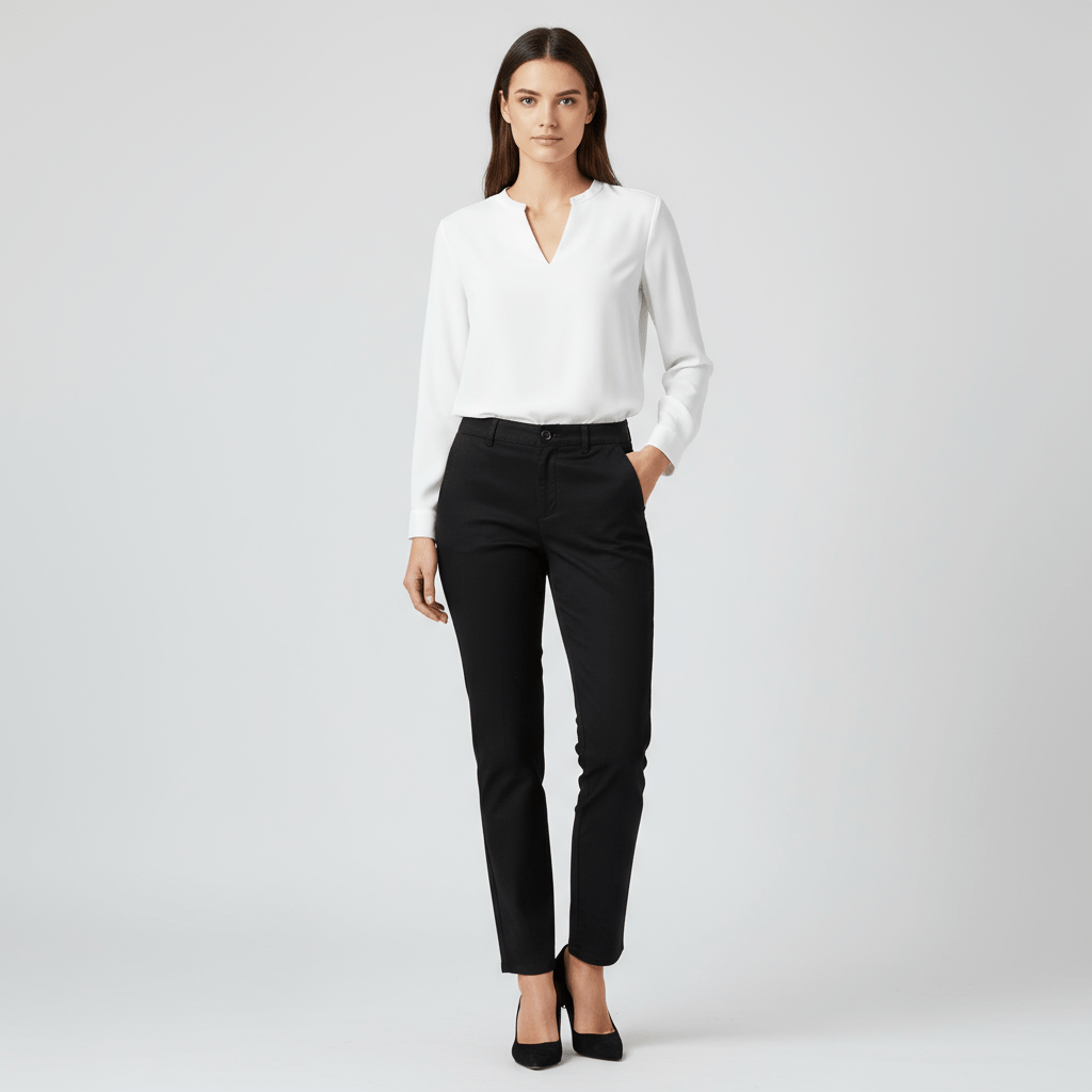 Women's High Waist Tapered Fit Twill Pants 26 - Shop Giordano