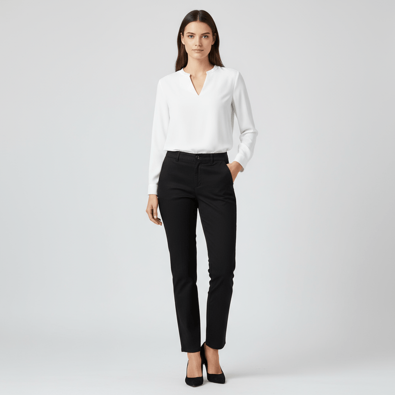Women's High Waist Tapered Fit Twill Pants 26 - Shop Giordano