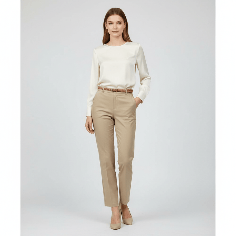 Women's High Waist Tapered Fit Twill Pants 26 - Shop Giordano