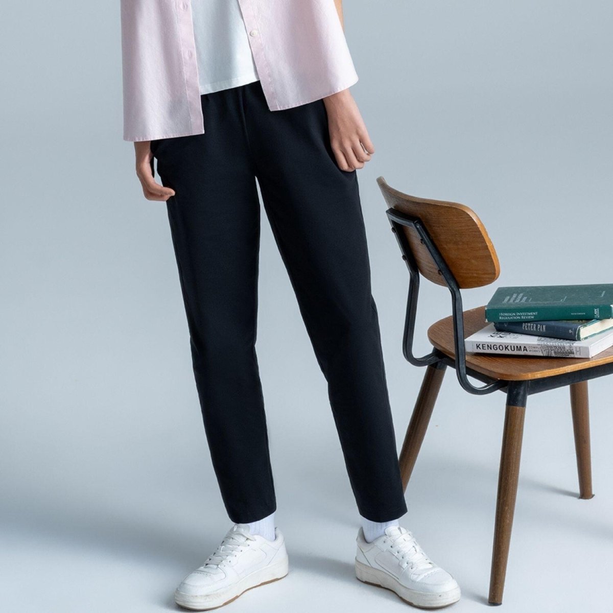 Women's Knit Pants: Interlock Fabric, High Waist, Regular Fit - Giordano