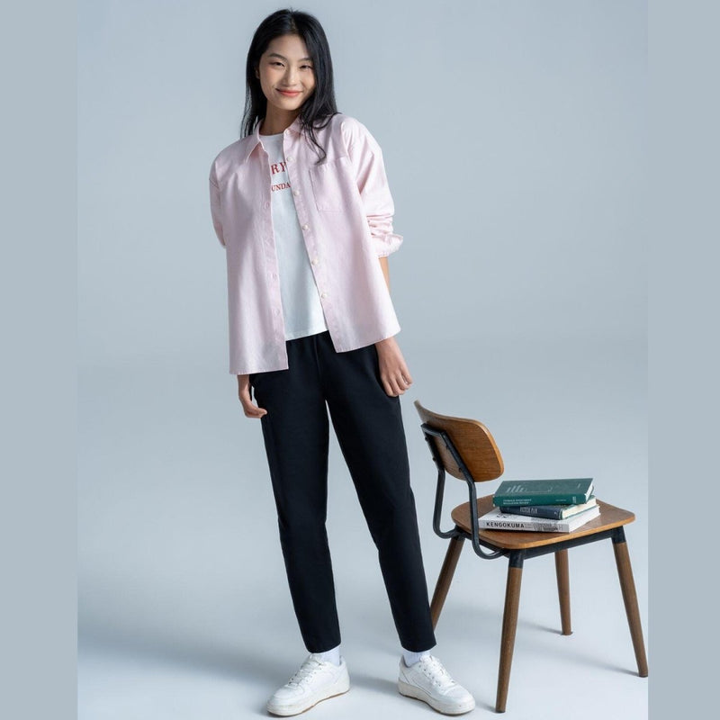 Women's Knit Pants: Interlock Fabric, High Waist, Regular Fit S - Shop Giordano