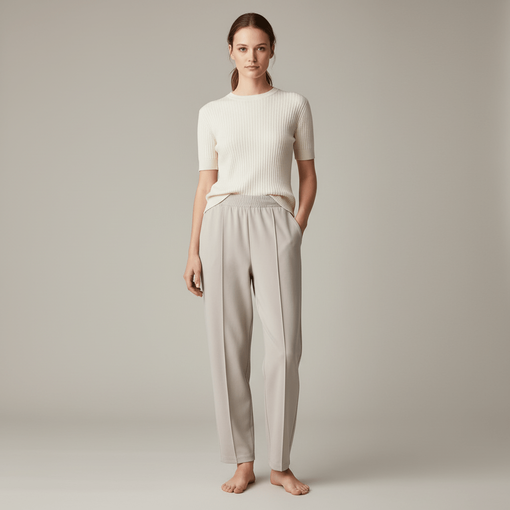 Women's Knit Pants: Interlock Fabric, High Waist, Regular Fit S - Shop Giordano