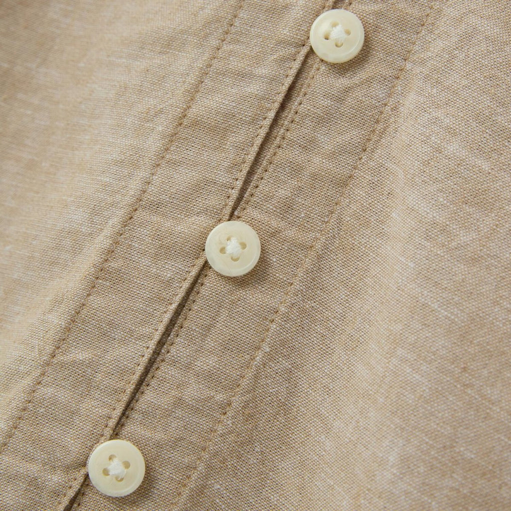 Women's Linen - Cotton Poplin V - Neck Long Sleeve Shirt S - Shop Giordano