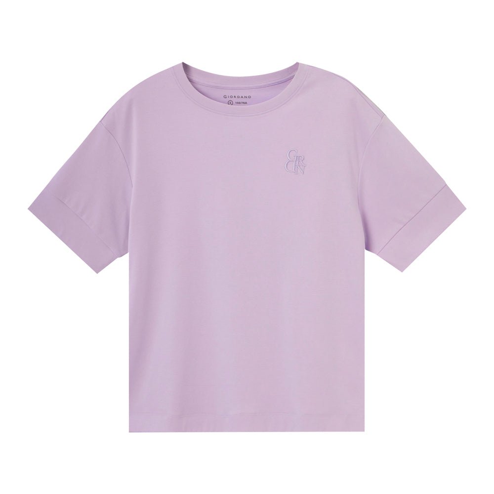Women's Liquid Touch Embroidered Cotton Tee - Giordano