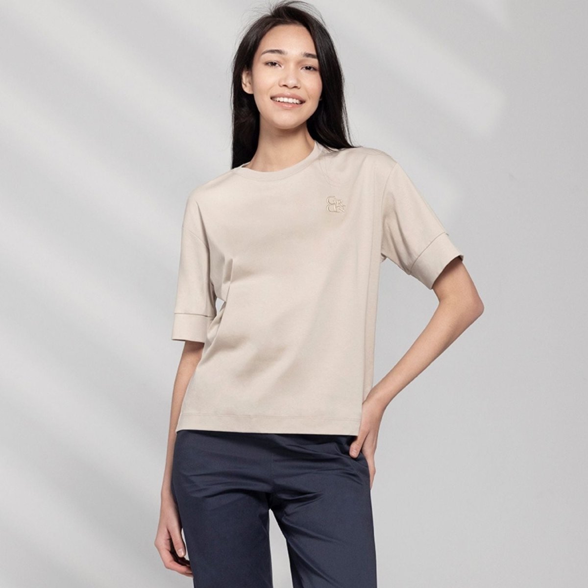 Women's Liquid Touch Embroidered Cotton Tee - Giordano