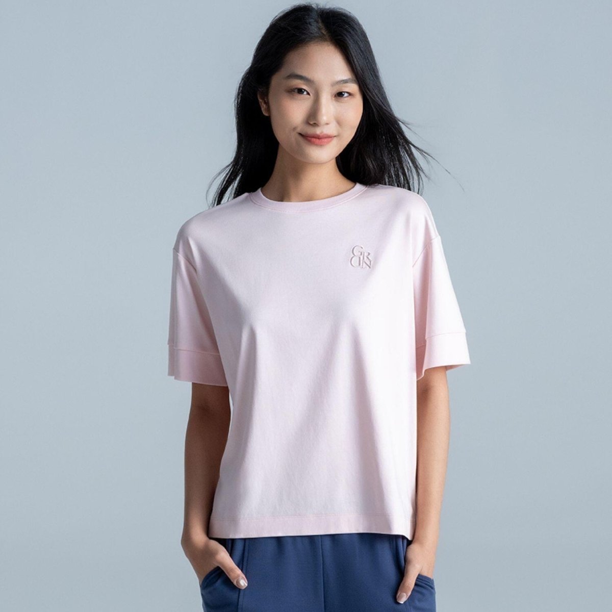 Women's Liquid Touch Embroidered Cotton Tee - Giordano