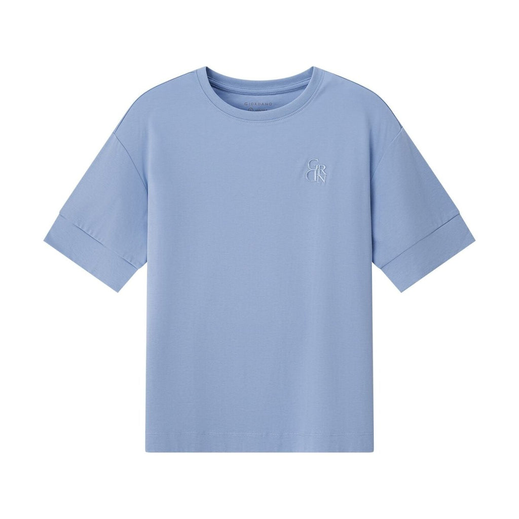 Women's Liquid Touch Embroidered Cotton Tee S - Shop Giordano