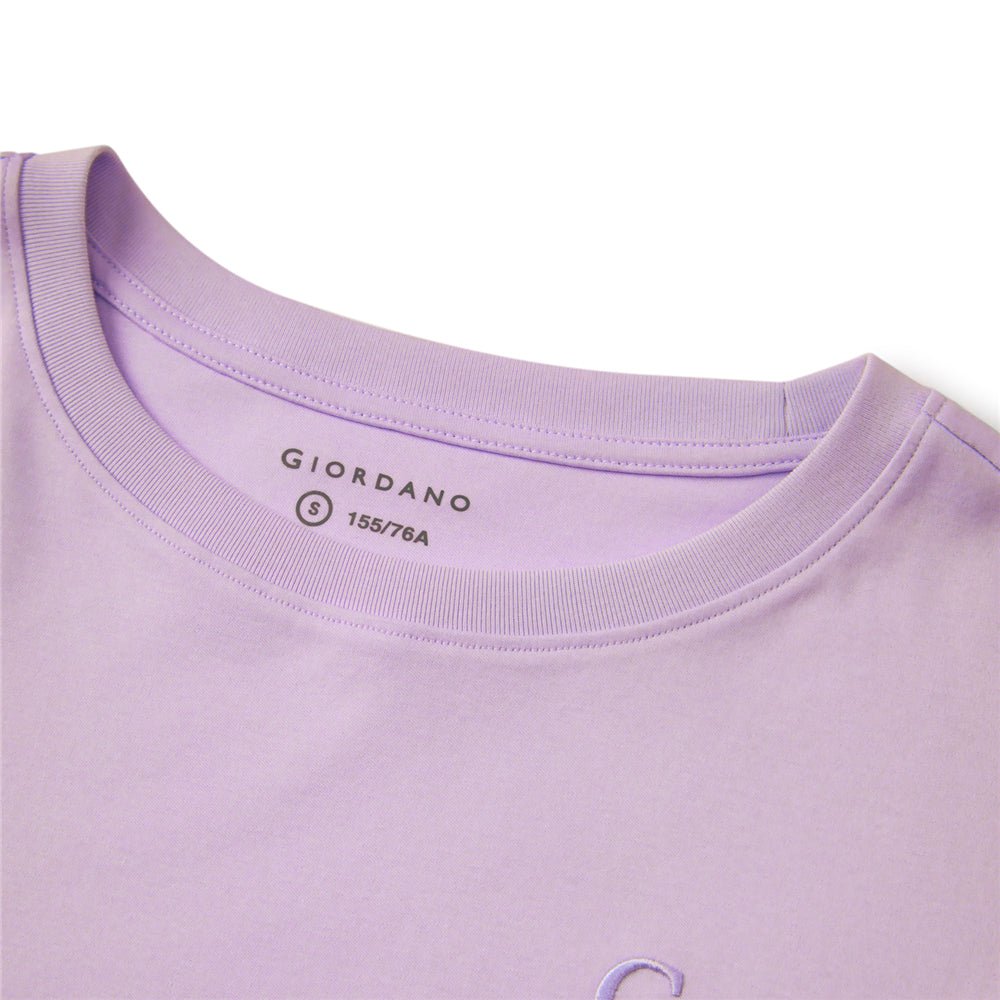 Giordano Women's Liquid Touch Embroidered Cotton Tee - Premium Tee