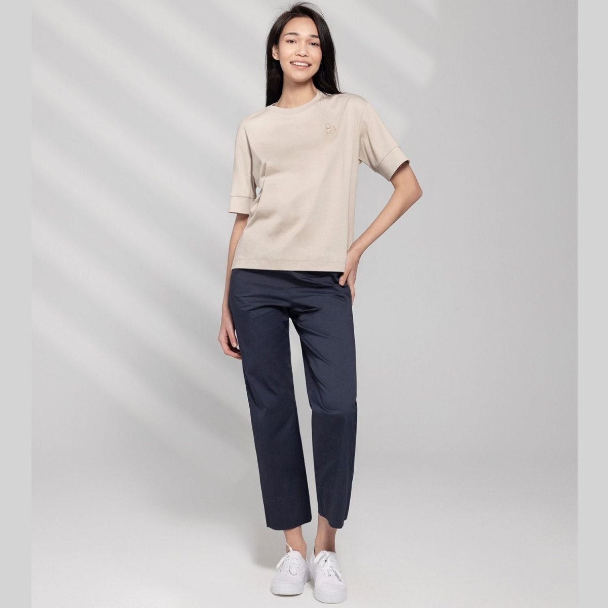 Women's Liquid Touch Embroidered Cotton Tee - Giordano