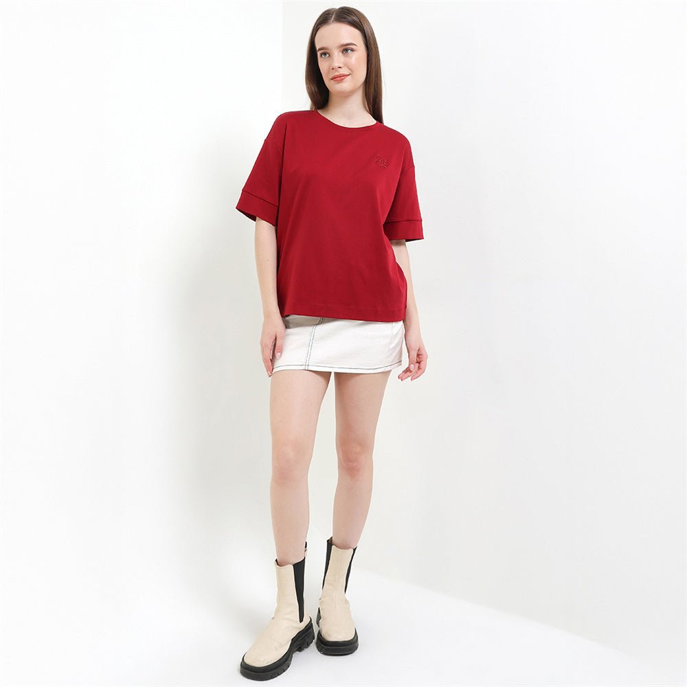 Giordano Women's Liquid Touch Embroidered Cotton Tee - Premium Tee
