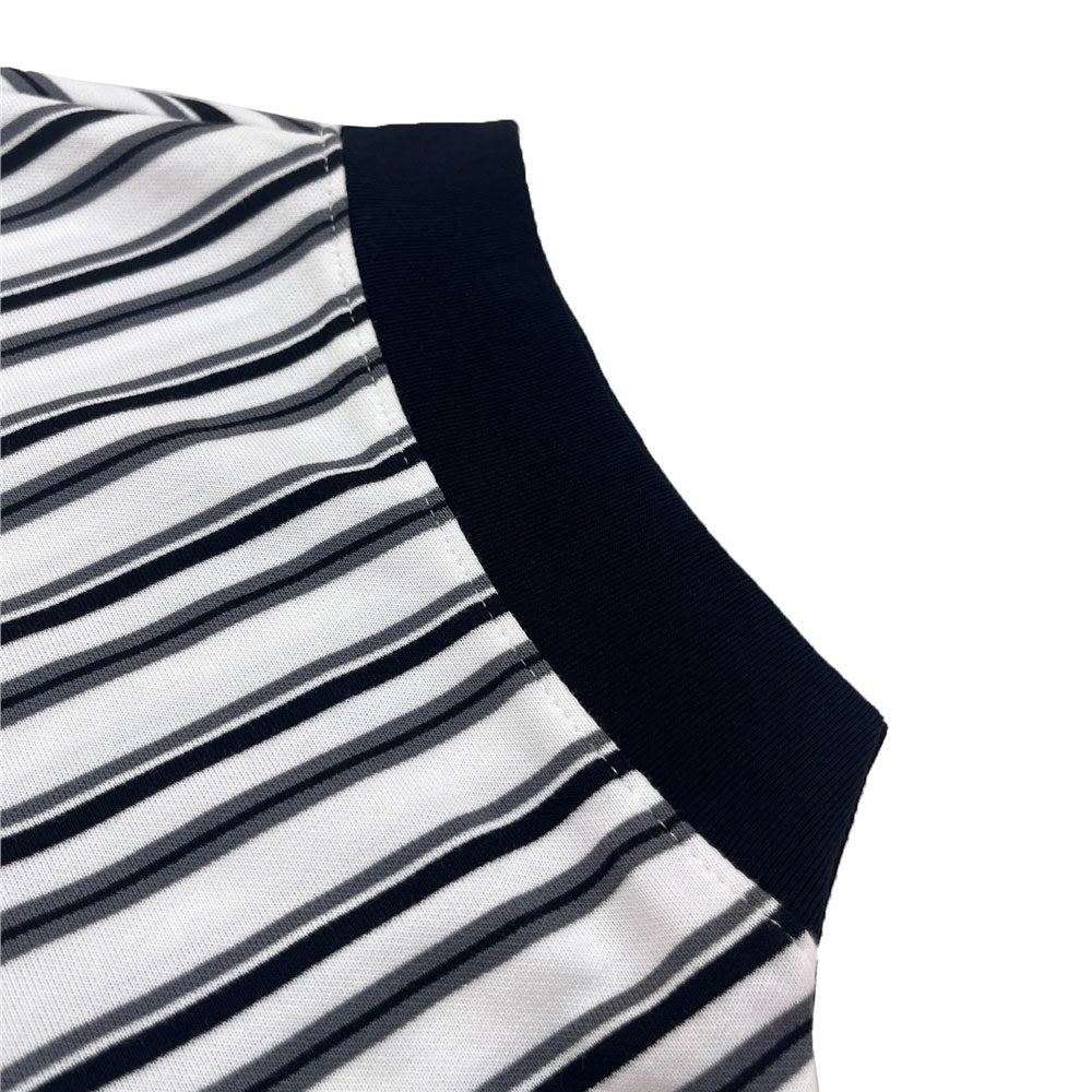 Giordano Women Loose Fit Cotton-Blend Striped Interlock Crew Neck Tee - Premium Tee