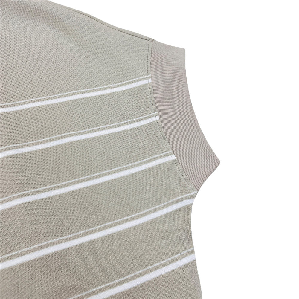 Giordano Women Loose Fit Cotton-Blend Striped Interlock Crew Neck Tee - Premium Tee