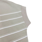 Giordano Women Loose Fit Cotton-Blend Striped Interlock Crew Neck Tee - Premium Tee
