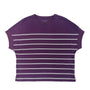 Giordano Women Loose Fit Cotton-Blend Striped Interlock Crew Neck Tee - Premium Tee